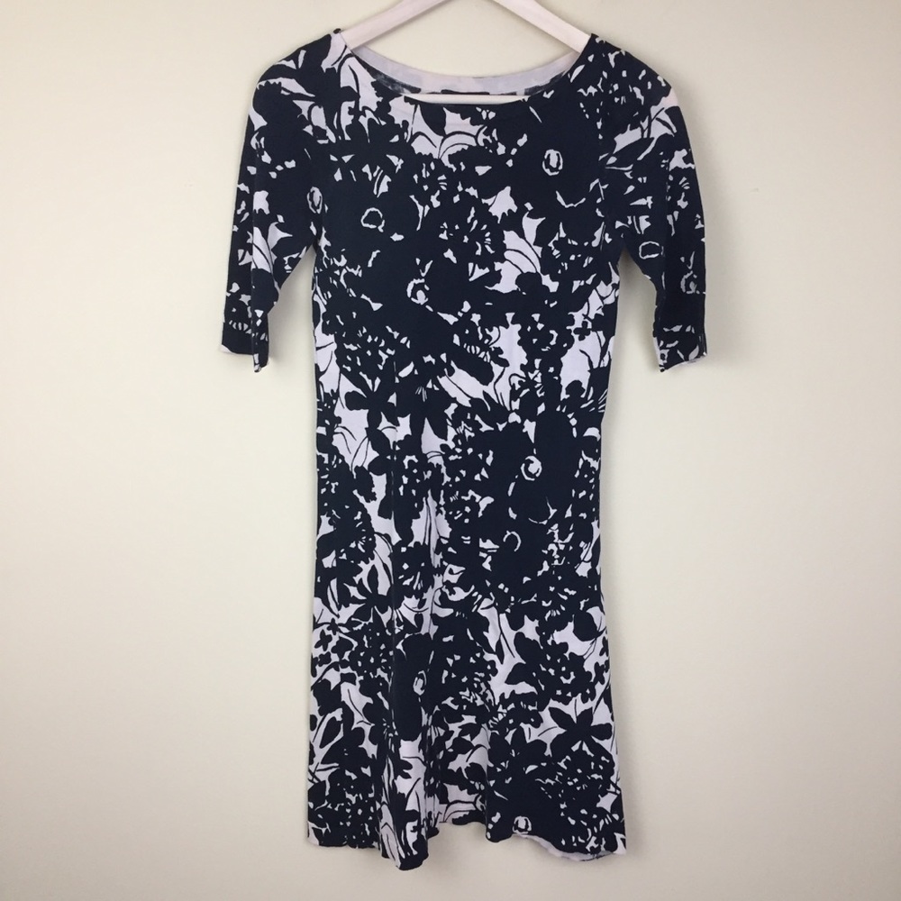 J. Crew Collection Floral knit dress boatneck XS